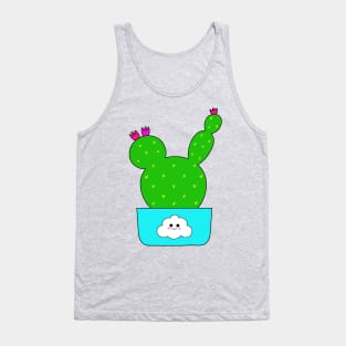 Cute Cactus Design #132: Cute Cactus With Flowers In Cloud 9 Pot Tank Top